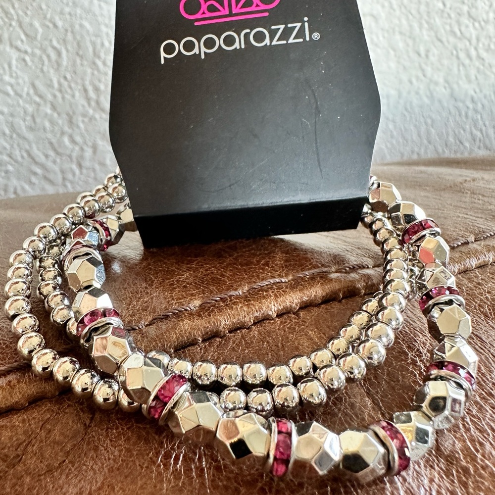 Paparazzi bracelets- new silver and pink